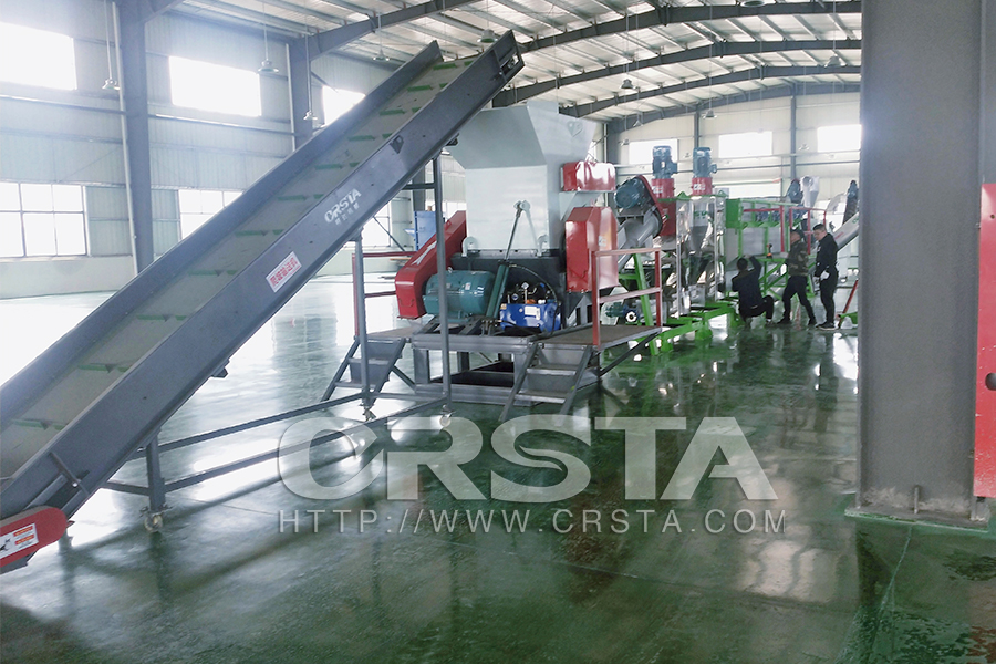 1000KG/H 浙江杭州一次性PP输液瓶破碎清洗分选生产线安装调试完成